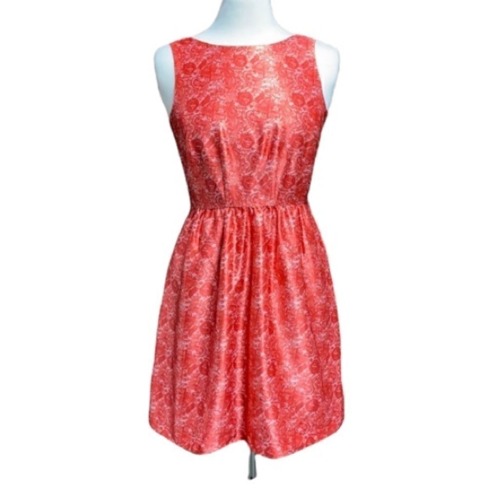 The Limited Coral Print Sleeveless Dress size 4 Petite